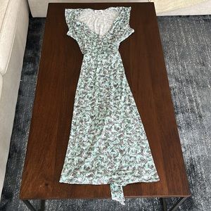 Leota Finnley Faux Wrap Knit Dress from Stitch Fix Black & Green Print size S